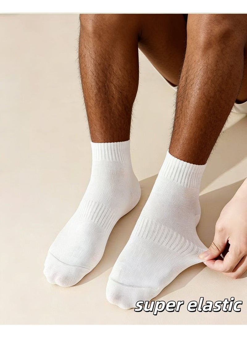 MyHabibi 6 Pack Cotton Socks, Include Ankle Socks Mid-Calf Socks Crew Socks for Men Women, Basic Black and White Socks for Daily Wear, Four Seasons Breathable Comfortable, Sweat-Absorptive Antibacterial Odor-Resistant High Elasticity - Image 5